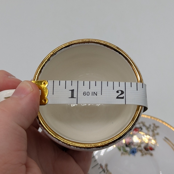 Manousakis Keramik Small Ceramic Butterfly Floral Bone China Espresso Tea Cup - Picture 12 of 13